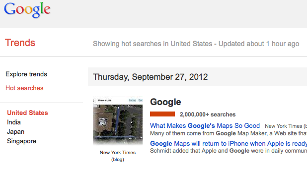 Google lance un nouveau Google Trends