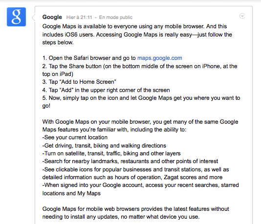 Voici comment utiliser Google Maps sur iOS selon Google - Conseils de Google pour utiliser Google Maps sur iOS 6