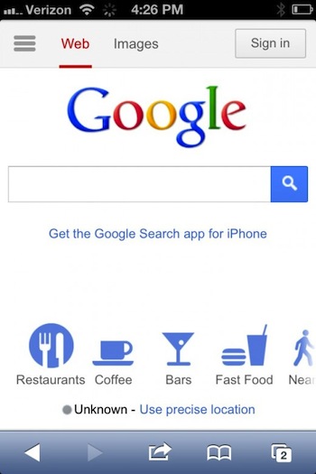 Google met à jour sa page d'accueil mobile pour améliorer la navigation