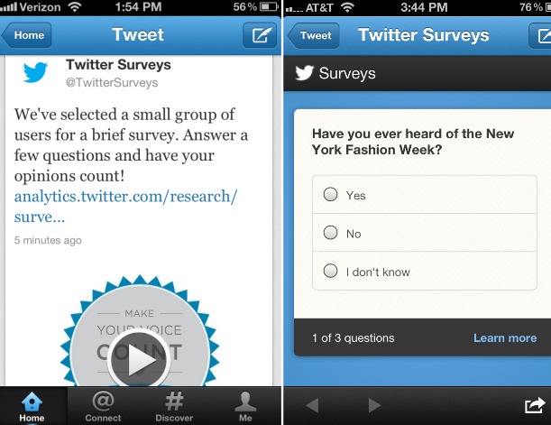 Twitter Surveys arrive dans votre flux pour répondre à des sondages détaillés