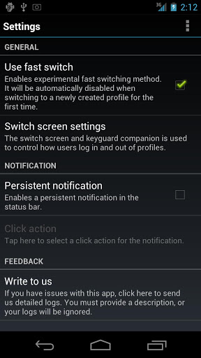 Ajouter plusieurs profils utilisateur sur les dispositifs Android à l'aide de SwitchMe - Paramètres de SwitchMe