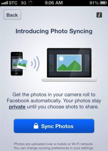 Facebook confirme la synchronisation des photos sur les périphériques iOS - Synced sur iPhone