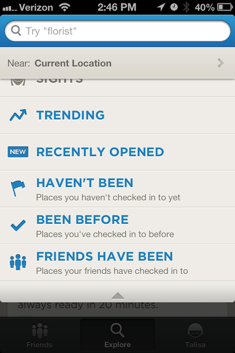 Foursquare permet aux utilisateurs d'explorer des lieux qui viennent d'ouvrir