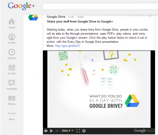 Votre flux Google+ se synchronise désormais avec Google Drive