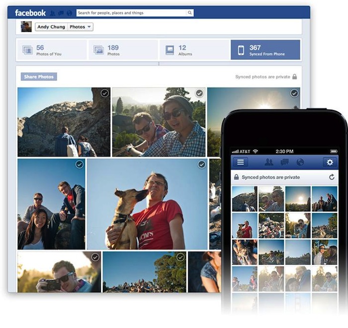 Facebook Photo Sync lancé sur iOS et Android, afin d'uploader automatiquement 2 Go de photos