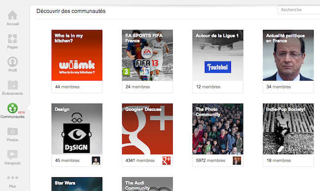 Google lance Google+ Communautés, et Snapseed Pour Android - Des exemples de communautés