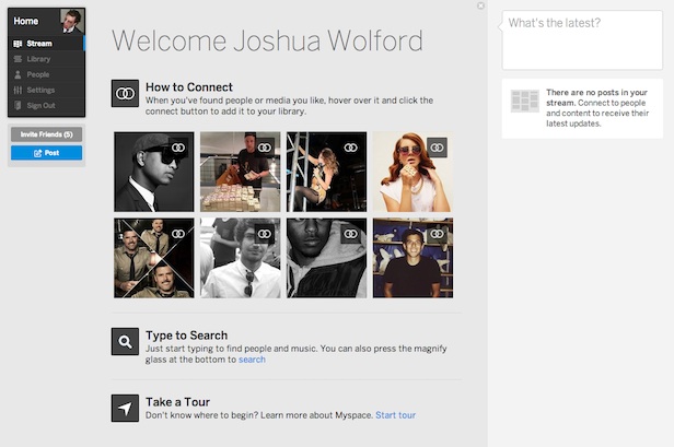 Un tout nouveau Myspace : un premier regard sur l'énorme refonte de la plateforme - Nouvelle page d'accueil de Myspace