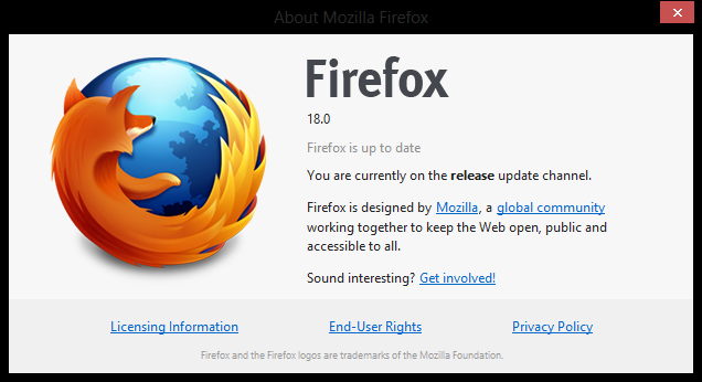 Firefox 18 disponible, téléchargez-le dès maintenant sur Windows, Mac, et Linux