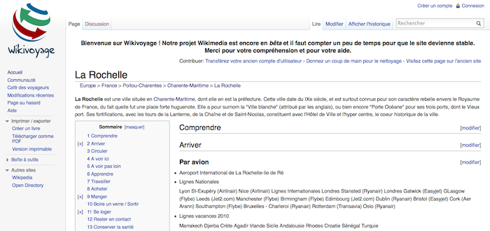 Wikimedia retire la mention 'bêta' de son guide de voyage en ligne, Wikivoyage - Détails d'une ville sur Wikivoyage