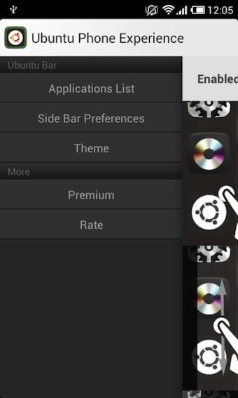 Ajoutez la sidebar Ubuntu Phone OS sur Android avec Glovebox - Personnalisation de Glovebox
