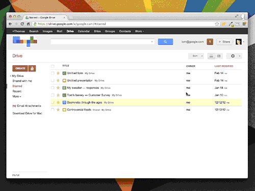 Google Drive pourrait bientôt récupérer les pièces jointes de Gmail - Gif animé permettant de découvrir l'aide de Drive