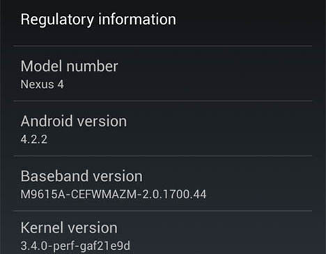 Installer manuellement la mise à jour OTA d'Android 4.2.2 sur votre Nexus 4 - Android 4.2.2 sur le Nexus 4