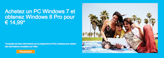La promotion de Microsoft pour Windows 8 a 15€ se termine aujourd'hui !