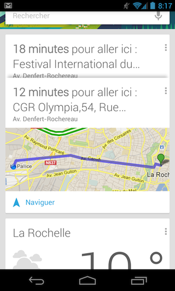 Mise à jour de Google Search sur Android avec l'ajout d'une widget pour Google Now