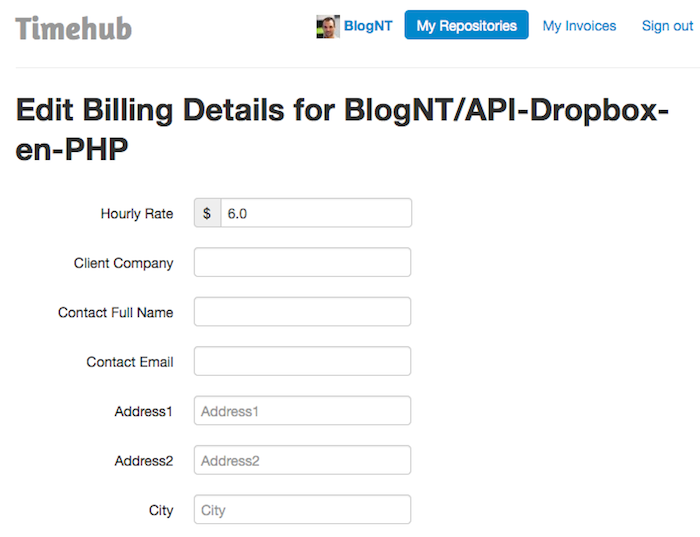 Timehub permet aux développeurs de générer des factures de leurs dépôts GitHub - Informations sur une facture