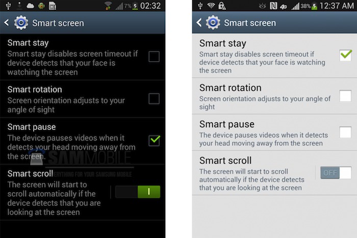 Davantage de rumeurs sur le Galaxy S4 se dévoilent ! - Nouveau menu Smart screen ferait son apparition sur le Galaxy S4