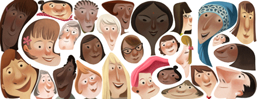 Journée internationale de la femme en doodle du jour