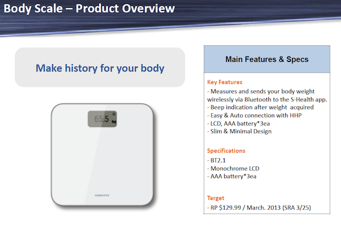 Le prix et la disponibilité des accessoires du Samsung Galaxy S4 ont fait surface - Balance Body Scale