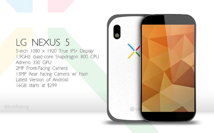 Un concept de design et spécifications pour le Nexus 5