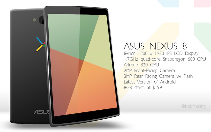 Un concept de design et spécifications pour l'Asus Nexus 8