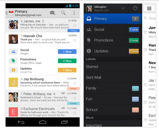 Gmail sur mobile - Android et iOS - proposera cette nouvelle conception