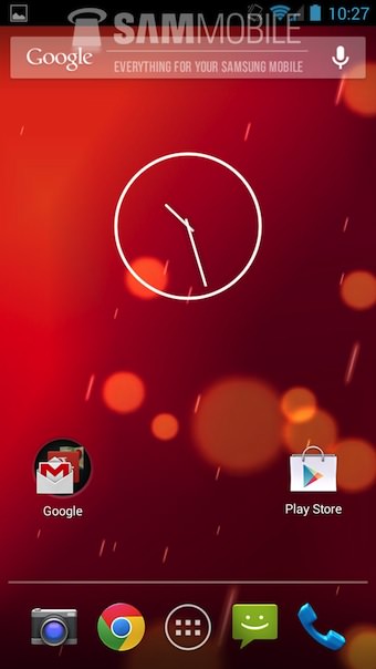 Écran d'accueil d'Android 4.3 Jelly Bean