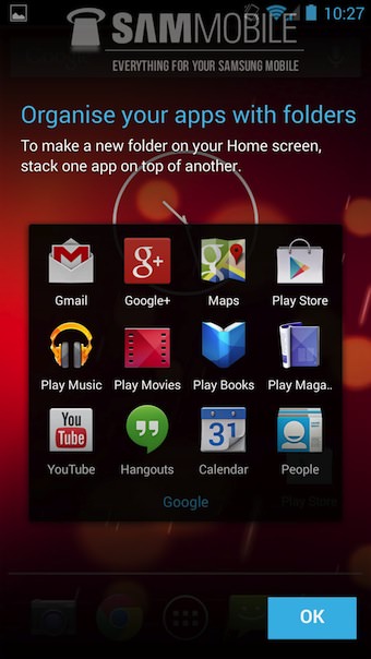 Organisation des applications sur Android 4.3