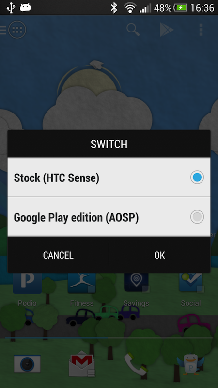Passer d'une version Android pure à Sense 5 sur le HTC One en un clic bientôt possible ?