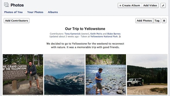 Facebook déploie les nouveaux albums photo partagés permettant à quiconque de les remplir