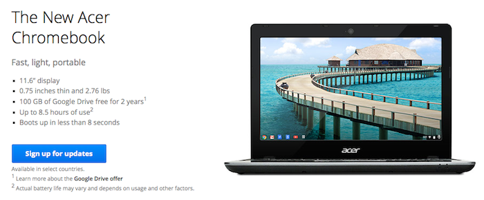 Une photo du Chromebook Acer