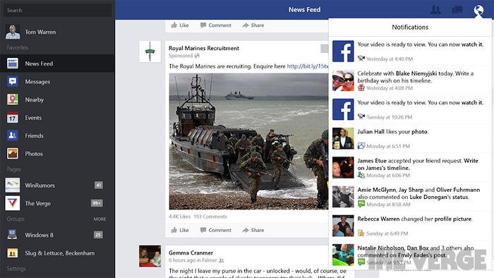 L'application officielle Facebook pour Windows 8 est enfin disponible 36 facebookwin82 1020 verge super wide