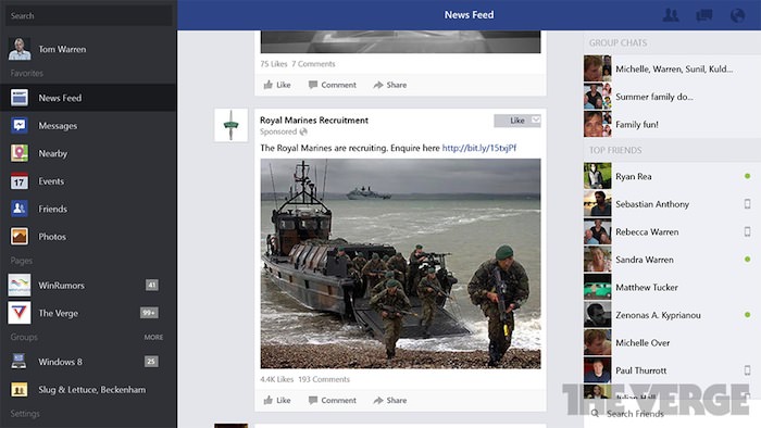 L'application officielle Facebook pour Windows 8 est enfin disponible 37 facebookwin83 1020 verge super wide