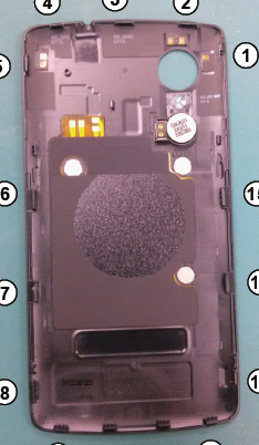 Vue de l'intérieur de la coque du présupposé Nexus 5