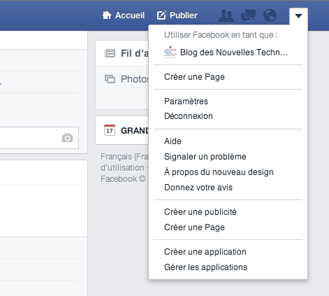 Accédez aux paramètres Facebook