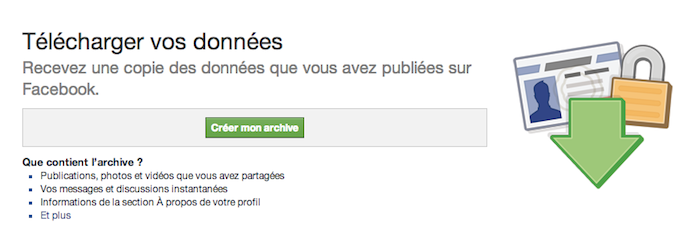 Télécharger vos données Facebook