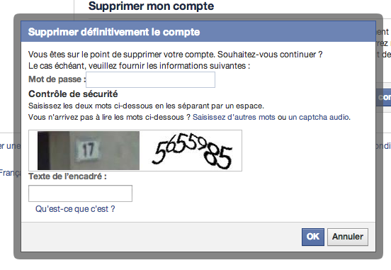 Vérification et validation de la suppression du compte