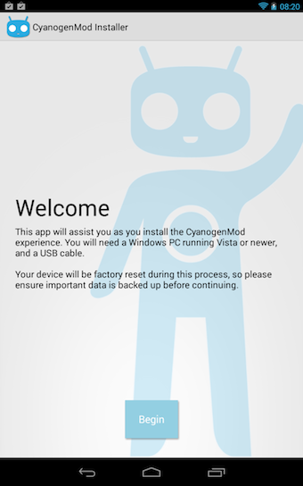 CyanogenMod Installer sur une Nexus 7