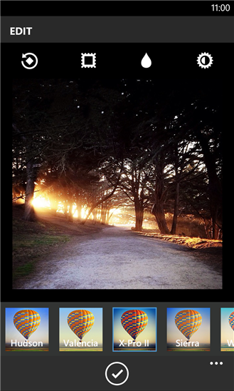 Filtres sur Instagram sur Windows Phone