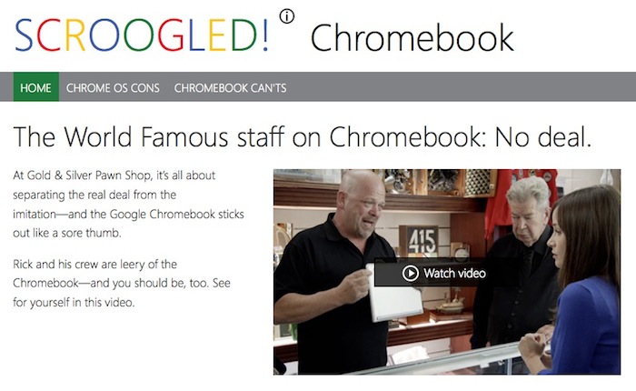 Microsoft enrôle Pawn Stars pour se moquer des Chromebooks de Google