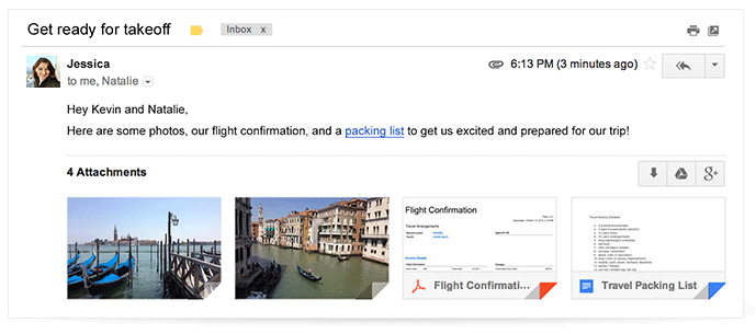 Vous pouvez désormais d'un clic transférer vos fichiers de Gmail vers Google Drive