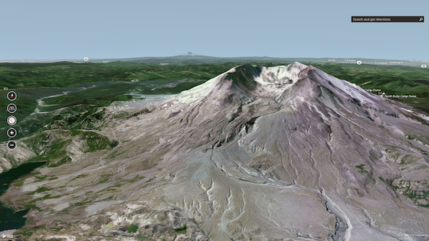 Vue de côté du Mont Saint Helen en 3D