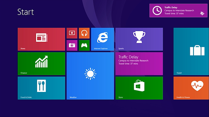 Alerte du trafic dans Windows 8