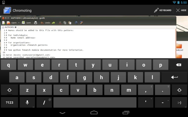 Chromoting :  une application de bureau à distance pour Android et iOS