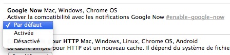 Activation de Google Now sur Chrome Canary