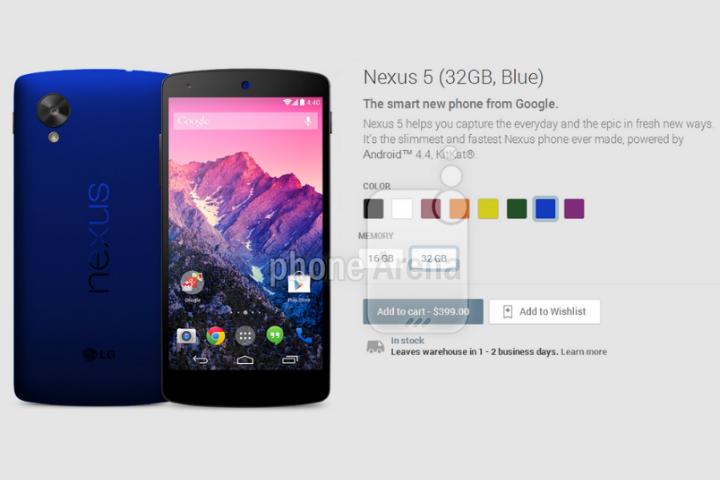 Nexus 5 bleu
