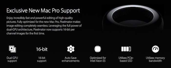 Pixelmator vise à tirer profit des spécifications du nouveau Mac Pro