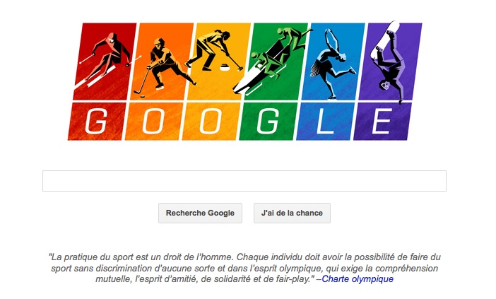 Charte olympique : le doodle dédié aux JO de Sotchi 2014