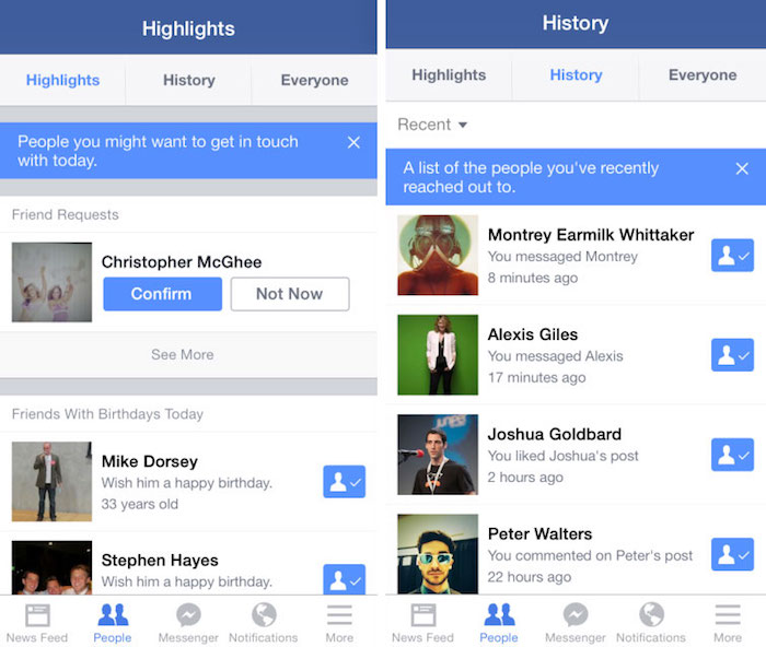 Facebook test une nouvelle section 'Highlights'