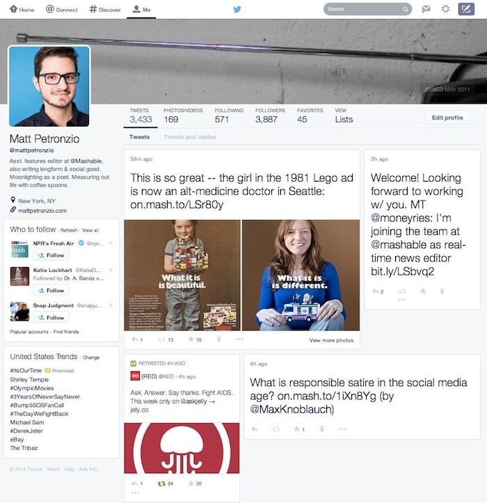 Twitter copie Facebook avec la nouvelle refonte de son site Web