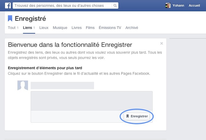 Nouvelle fonctionnalité 'Enregistrer'